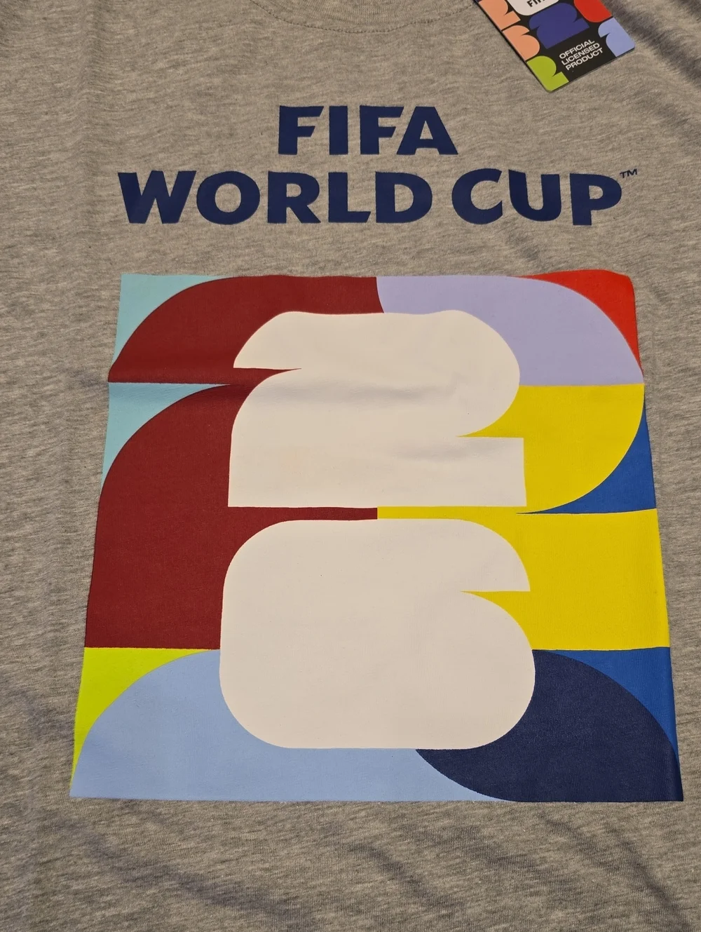 Fifa World Cup Soccer Gray T Shirt New 26 2026 Offical Licensed Short Sleeve - Picture 2 of 4